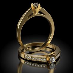 Inel de logodna ATCOM Lux cu diamante MAGNUS aur galben 5