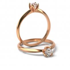 Inel de logodna cu diamant Luis din aur galben 4