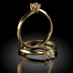 Inel de logodna cu diamant Luis din aur galben 5