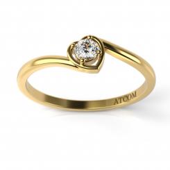 Inel de logodna cu diamant Ramon din aur galben 1