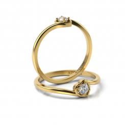 Inel de logodna cu diamant Ramon din aur galben 2