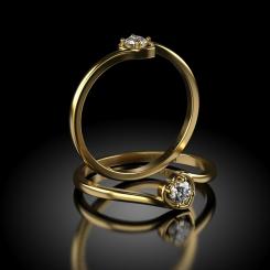Inel de logodna cu diamant Ramon din aur galben 5