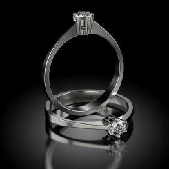 Inel de logodna din aur alb cu diamant model Magellan 3