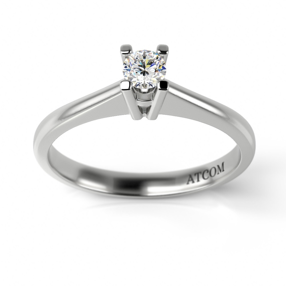 Inel de logodna Lux, inel logodna cu diamant, inel din aur alb, inel logodna 14 sau 18 karate.