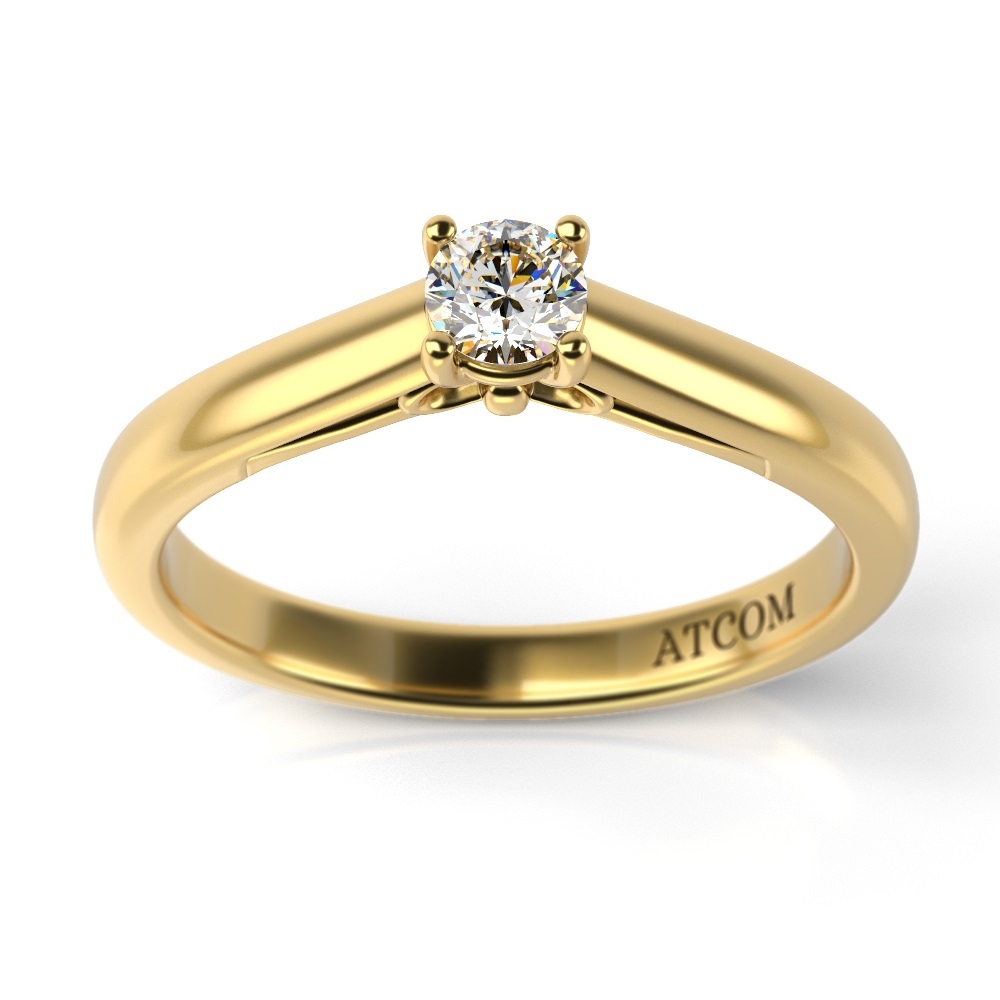 Inel de logodna cu diamant Beckham din aur galben