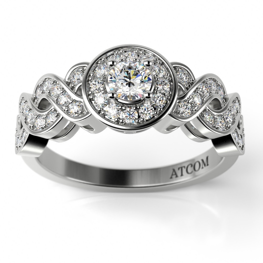 Inel de logodna din aur alb cu diamante Atkins