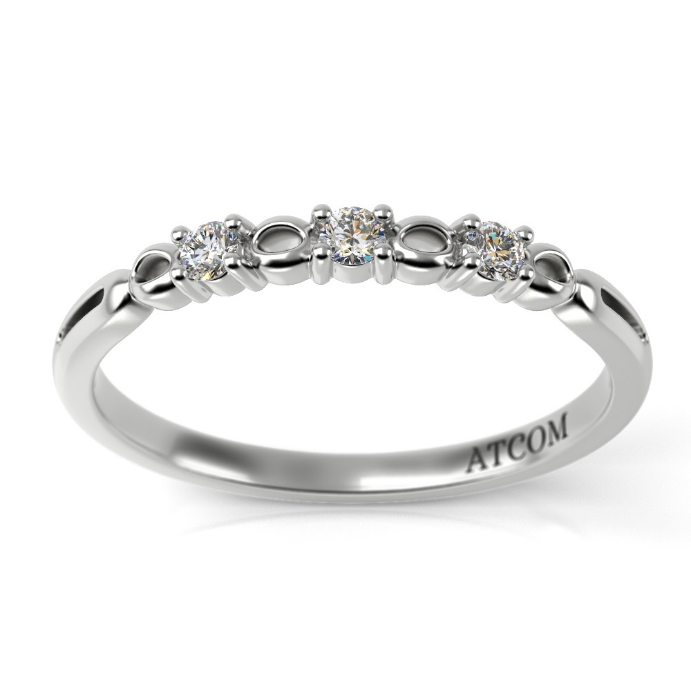 Inel de logodna ATCOM, inel de logodna de Lux, inele cu diamante, aur alb 14 kt
