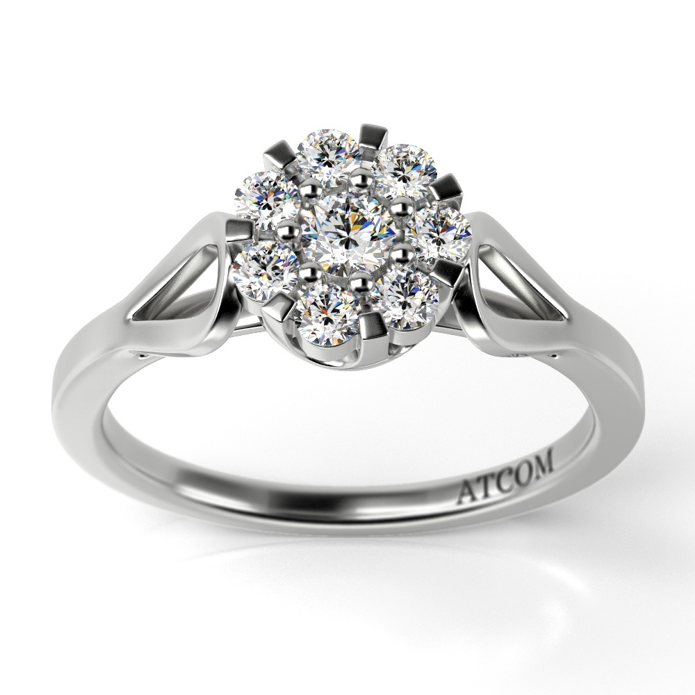 Inel de logodna din aur alb cu diamante cod: Kamarad