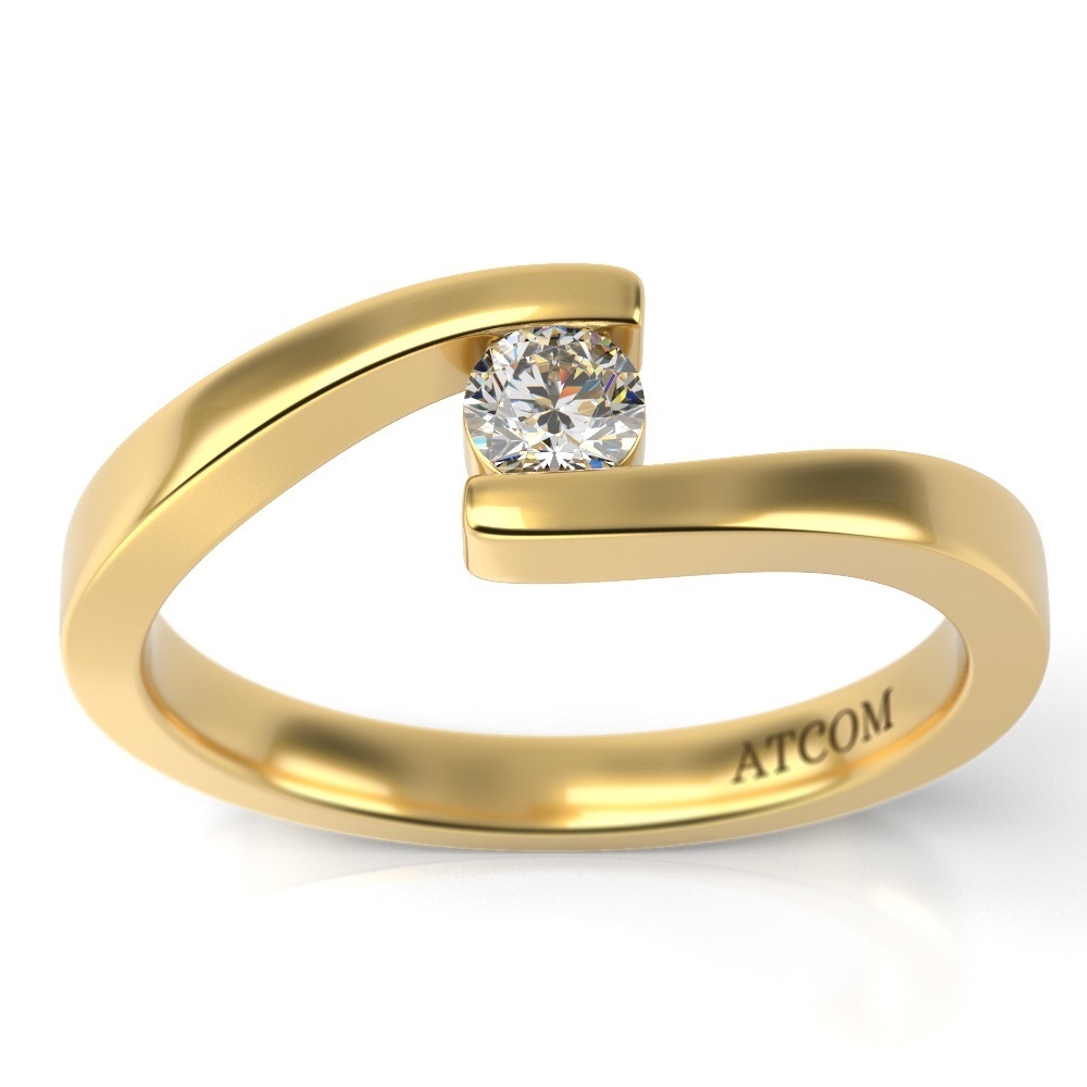 Inel de logodna ATCOM Lux cu diamant CLEMENT aur galben