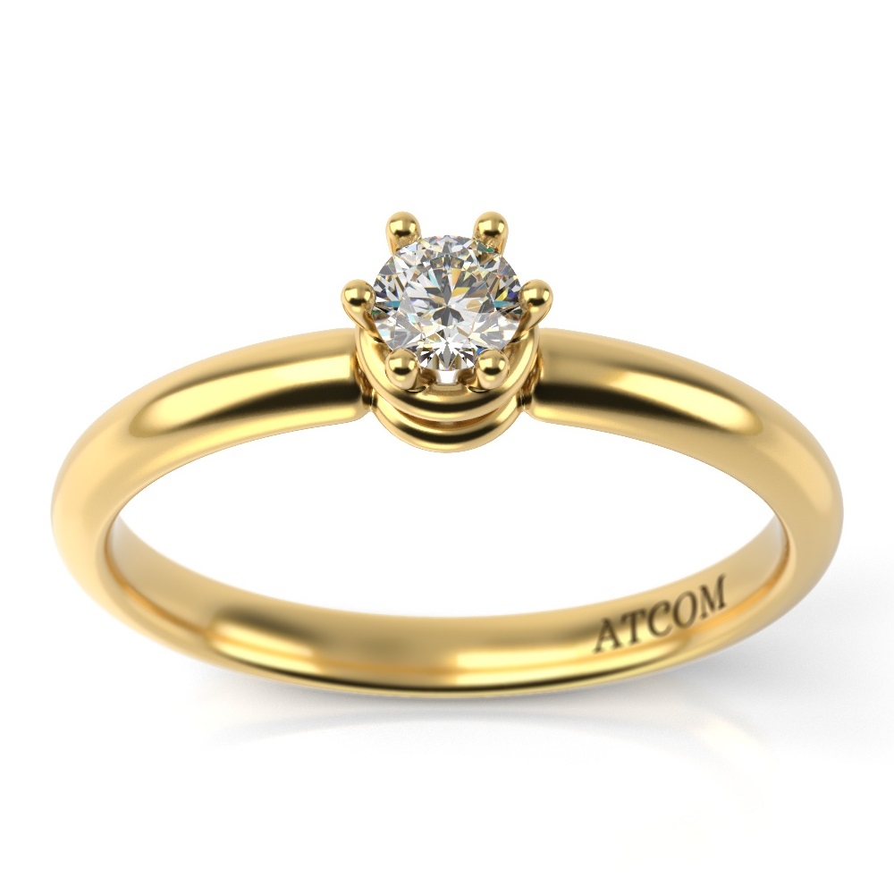 Inel de logodna din aur galben cu diamant cod: Jemma