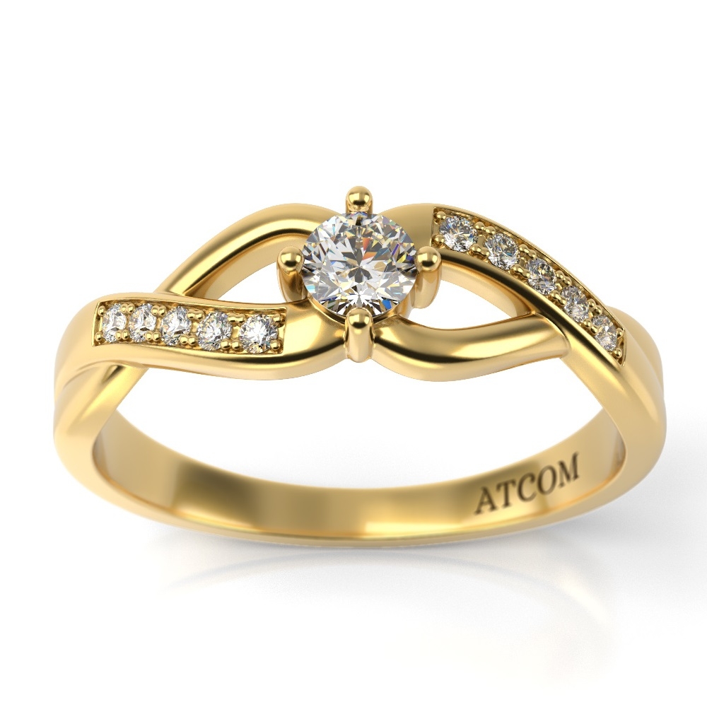 Inel de logodna din aur galben cu diamante cod: Juliano
