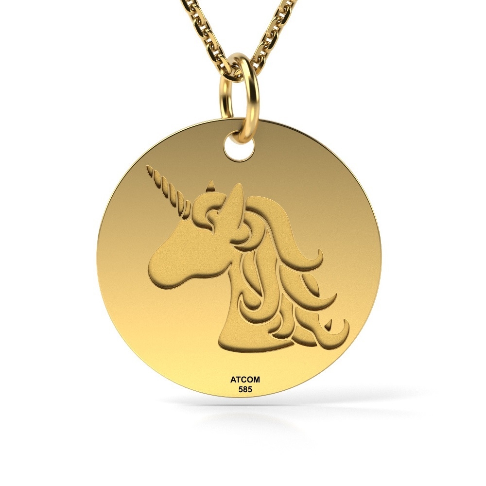 Lantisor cu pandantiv din aur galben cod: Banut Unicorn