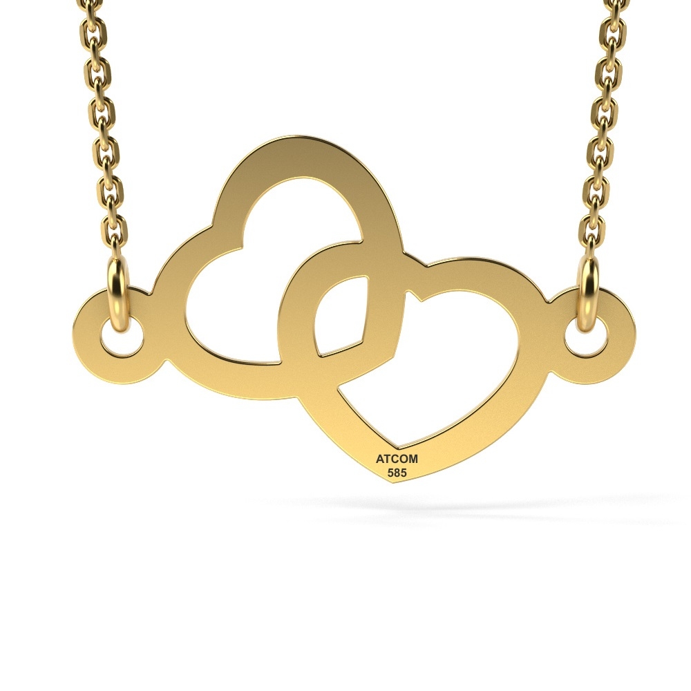 Lantisor cu pandantiv din aur galben model Heart of sun