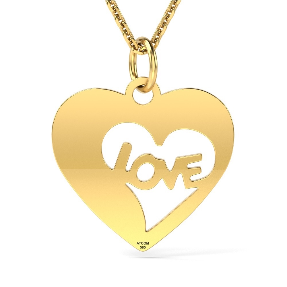 Lantisor cu pandantiv din aur galben cod: Inimioara love