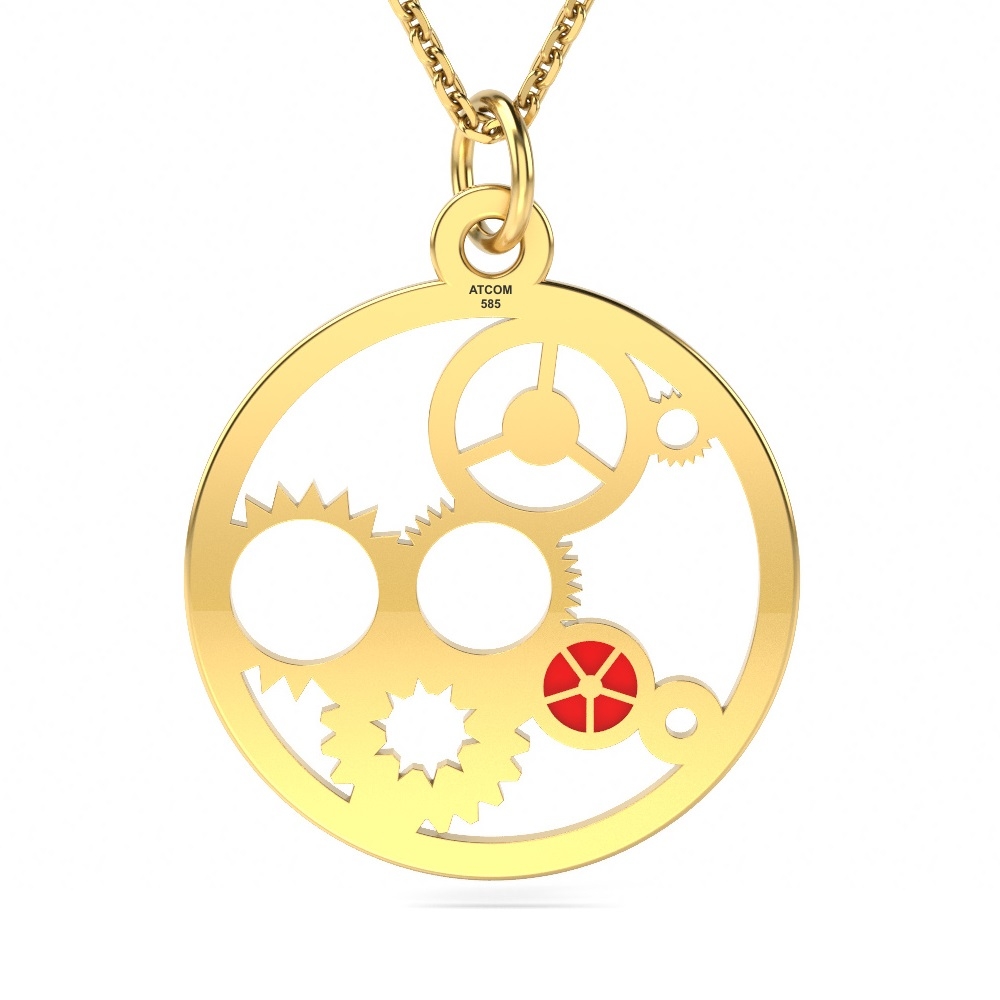 Lantisor cu medalion piese de ceas.