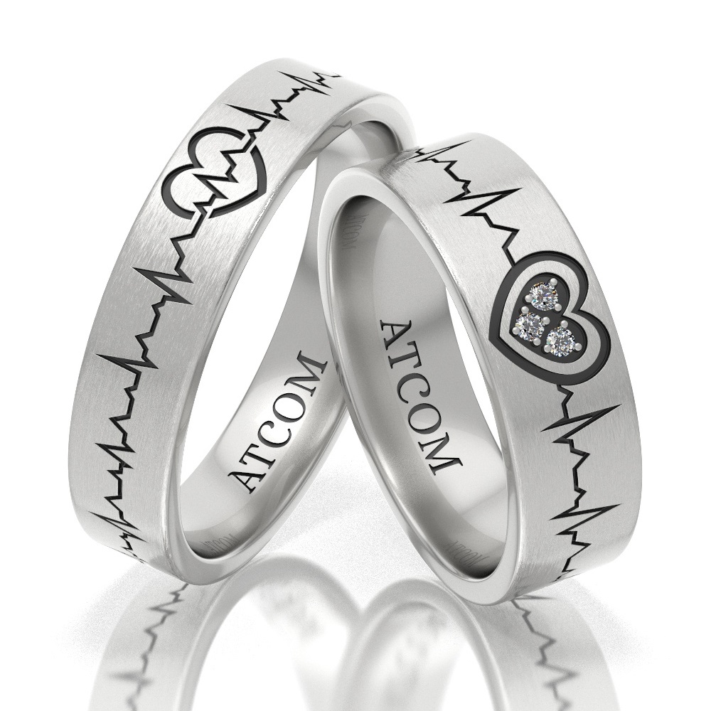 Verighete din aur alb cod: Cardiogram of love