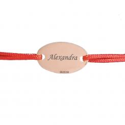 Bratara aur galben banut oval personalizata cu mesaj text 3