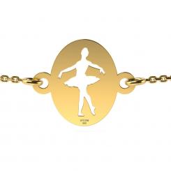 Bratara cu lantisor din aur galben model Balerina