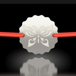 Bratara din aur alb cu snur rosu model Butterfly efect 2