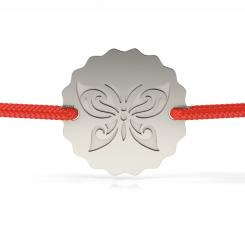 Bratara din aur galben cu snur rosu model Butterfly efect 3