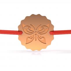 Bratara din aur galben cu snur rosu model Butterfly efect 4
