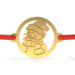 Bratara din aur galben cu snur rosu model Fulărel