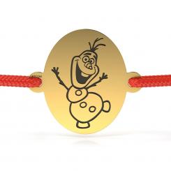 Bratara din aur galben cu snur rosu model Olaf