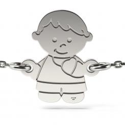 Bratara cu lantisor din aur galben model Baietel gravat 2