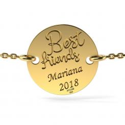 Bratarica cu lantisor din aur galben model Best Friends