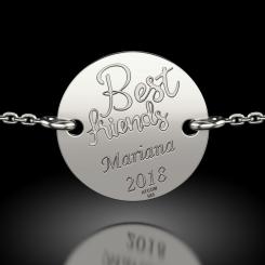 Bratarica cu lantisor din aur galben model Best Friends 5