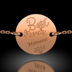 Bratarica cu lantisor din aur galben model Best Friends 6