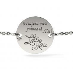 Bratarica cu lantisor din aur galben model Banut love you  2