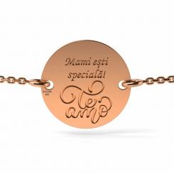 Bratara cu lantisor din aur galben model Te Amo 3