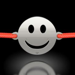 Bratarica din argint cu snur rosu cod: Smiley 2