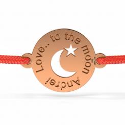 Bratarica din aur galben cu snur rosu model Love to the moon 3