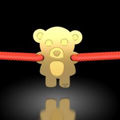 Bratarica din aur galben cu snur rosu model Teddy Bear 4