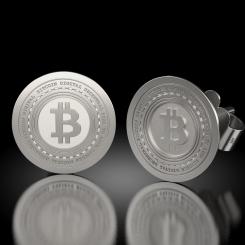 Cercei din argint model Bitcoin 2
