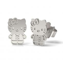 Cercei din aur alb model Hello Kitty