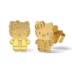 Cercei din aur alb model Hello Kitty 3