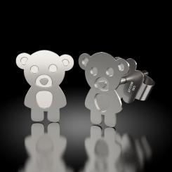 Cercei din aur alb model Teddy Bear 2