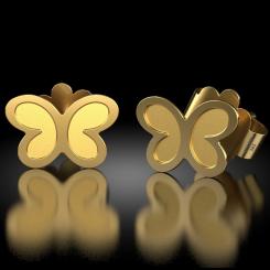 Cercei din aur galben model Butterfly 4