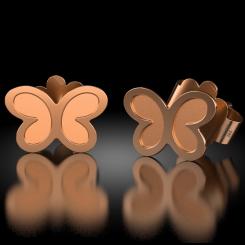 Cercei din aur galben model Butterfly 6