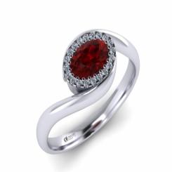 Inel de logodna ATCOM Lux cu ametist si diamante VEGA aur alb 3
