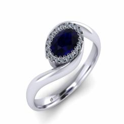 Inel de logodna ATCOM Lux cu ametist si diamante VEGA aur alb 4