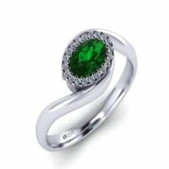 Inel de logodna ATCOM Lux cu ametist si diamante VEGA aur alb 5