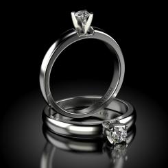 Inel de logodna ATCOM Lux cu diamant BIANCA aur alb 5