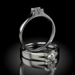 Inel de logodna ATCOM Lux cu diamant KALEB aur alb 5