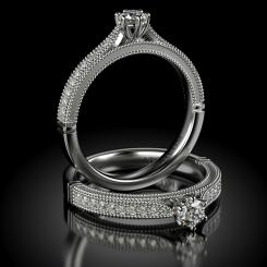Inel de logodna ATCOM Lux cu diamante CAMILLE aur alb 5