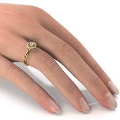 Inel de logodna din aur galben cu diamante cod: Lambert 6