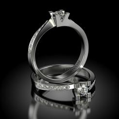 Inel de logodna ATCOM Lux cu diamante MIRUNA aur alb 5